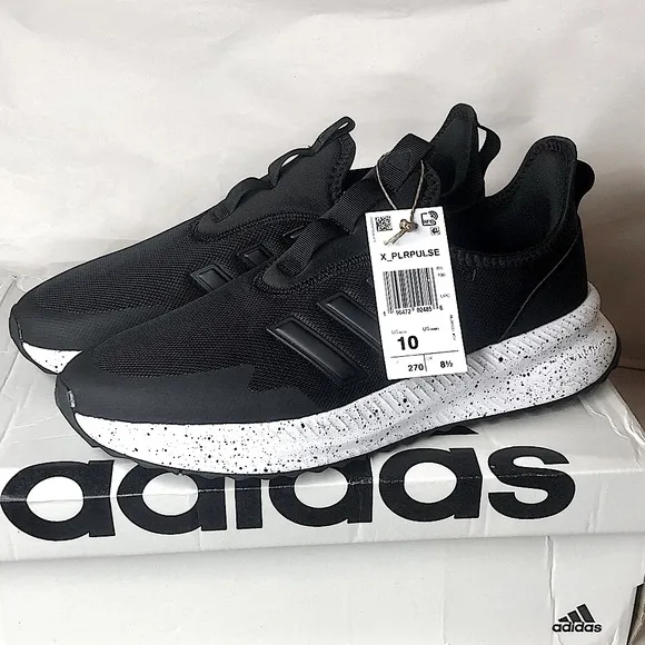 ADIDAS CLOUDFOAM X_PLRPULSE Black w Speckled Soles Slip On Shoes Unisex NIB
