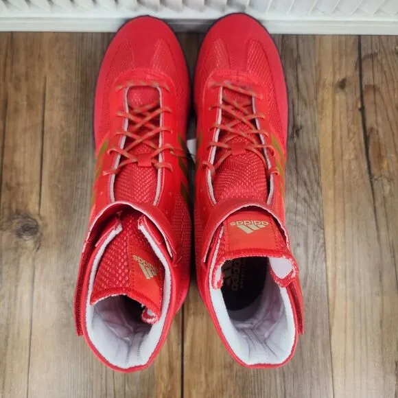 Adidas Combat Speed.5 Men's 11.5 Red Gold Athletic Wrestling Boxing Shoes HQ1132