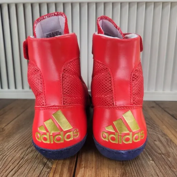 Adidas Combat Speed.5 Men's 11.5 Red Gold Athletic Wrestling Boxing Shoes HQ1132