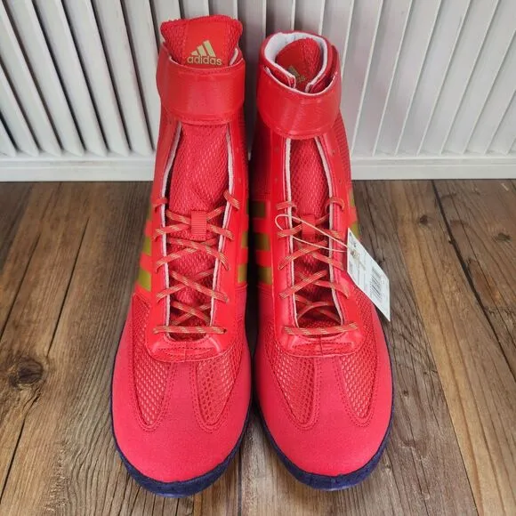 Adidas Combat Speed.5 Men's 11.5 Red Gold Athletic Wrestling Boxing Shoes HQ1132