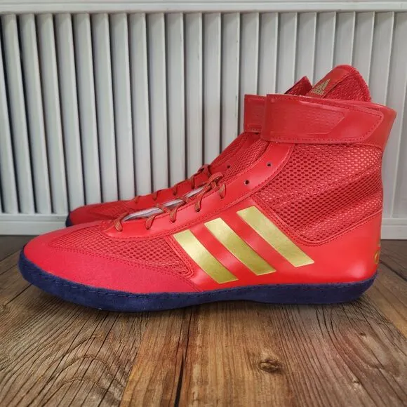 Adidas Combat Speed.5 Men's 11.5 Red Gold Athletic Wrestling Boxing Shoes HQ1132