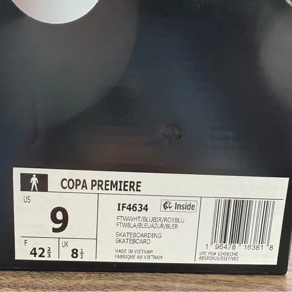 adidas Copa Premiere White/Blue Gradient Stripes Shoes Men’s Sz