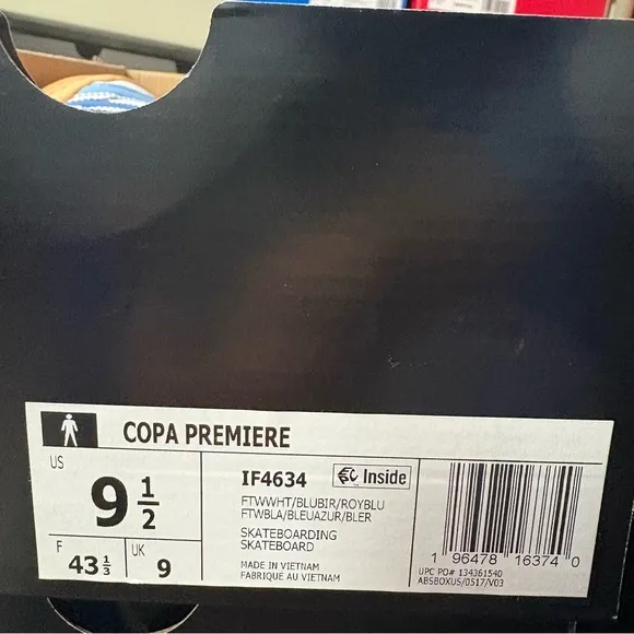 adidas Copa Premiere White/Blue Gradient Stripes Shoes Men’s Sz