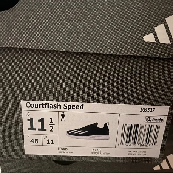 Adidas Court Flash Speed Shoes Tennis Black Sneakers Shoe IG9537 Men’s Sz