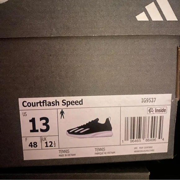 Adidas Court Flash Speed Shoes Tennis Black Sneakers Shoe IG9537 Men’s Sz