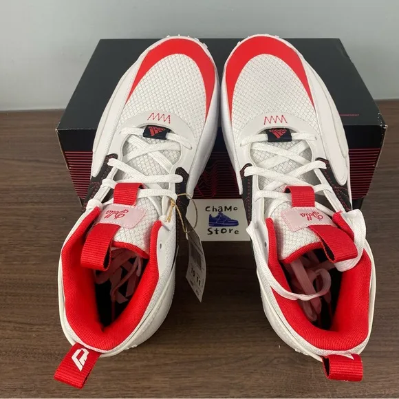 Adidas Dame Certified Basketball Shoes White Red Black GY8965 Men’s Sz