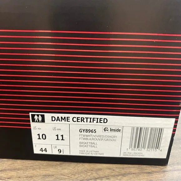 Adidas Dame Certified Basketball Shoes White Red Black GY8965 Men’s Sz