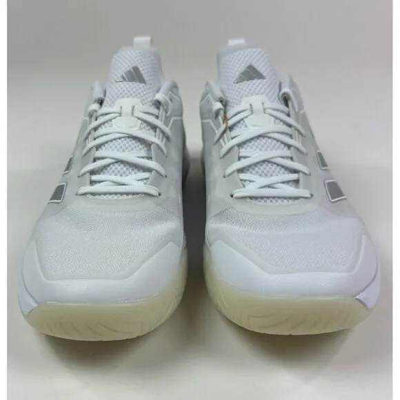 Adidas Defiant Speed Womens 10 White Silver Tennis Shoes Sneakers Low ID1510
