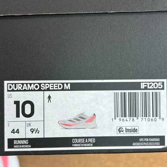 Adidas Duramo Speed Men's Running Shoes Size 10 White Athletic Sneakers NEW!