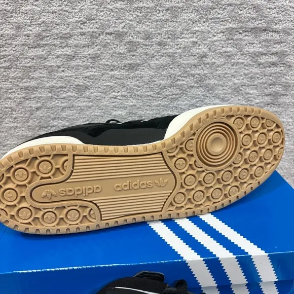 Adidas Forum Low CL Mens Shoes Sz 10 Athletic Black White Suede Sneakers
