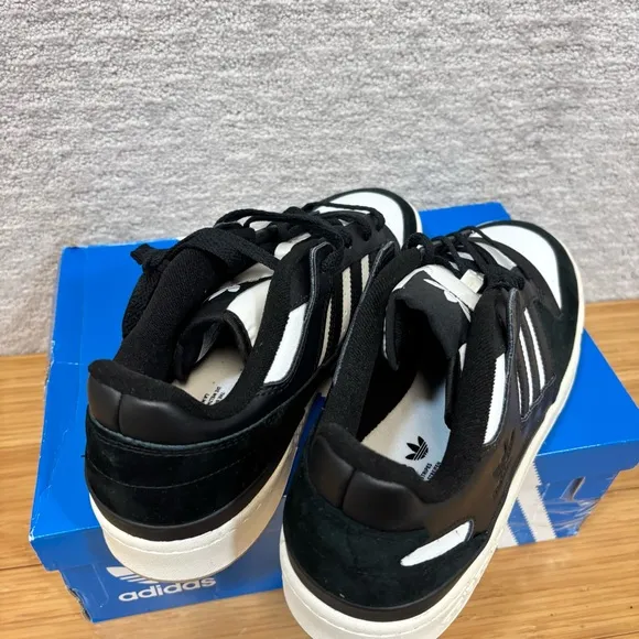 Adidas Forum Low CL Mens Shoes Sz 10 Athletic Black White Suede Sneakers