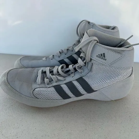 Adidas HVC 2 Wrestling Shoes Gray Black Stripes Men’s Size 8,5