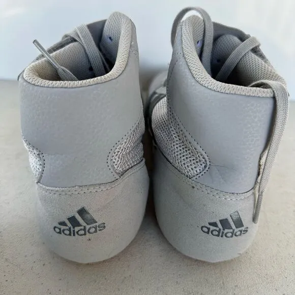 Adidas HVC 2 Wrestling Shoes Gray Black Stripes Men’s Size 8,5