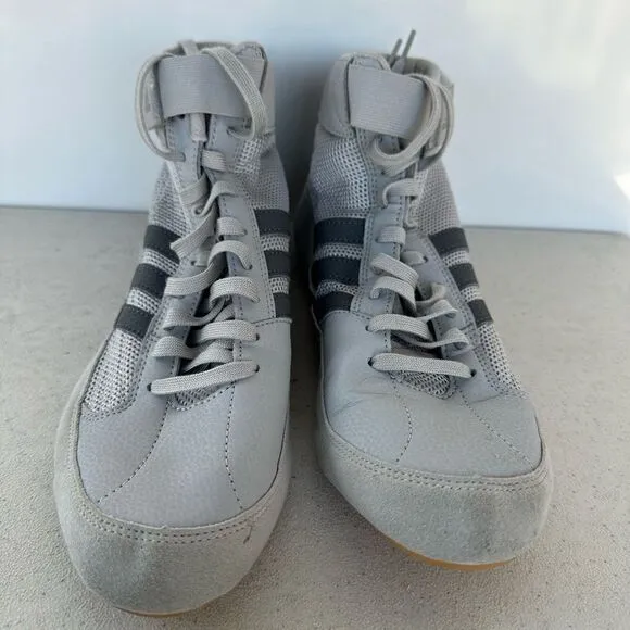 Adidas HVC 2 Wrestling Shoes Gray Black Stripes Men’s Size 8,5