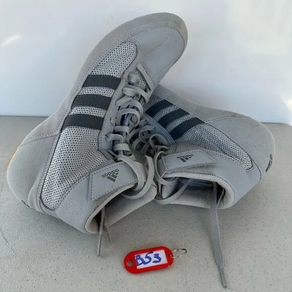 Adidas HVC 2 Wrestling Shoes Gray Black Stripes Men’s Size 8,5
