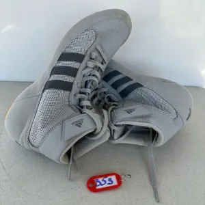 Adidas HVC 2 Wrestling Shoes Gray Black Stripes Men’s Size 8,5