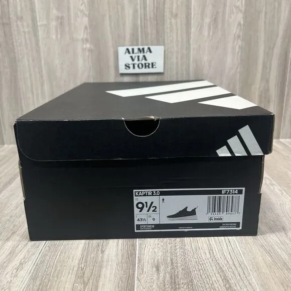 Adidas Kaptir 3.0 Black White Running Shoes Sneakers IF7314 Men’s Size 9.5