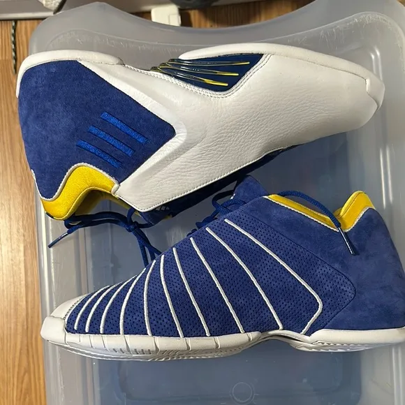 Adidas Men's Blue and White Athletic Shoes