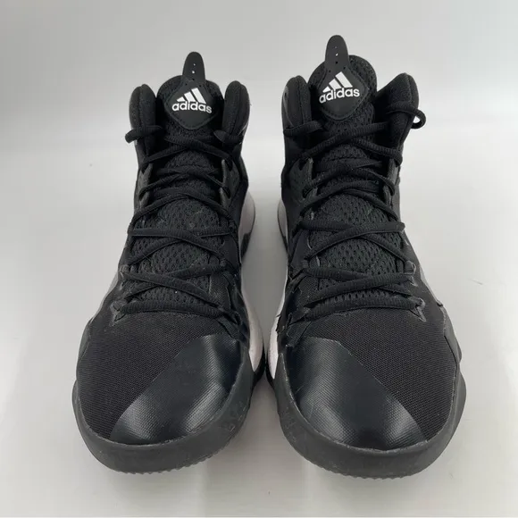 Adidas Men’s Dual Threat 2017 Mid Black White Basketball Shoes BY4182 - Size 9