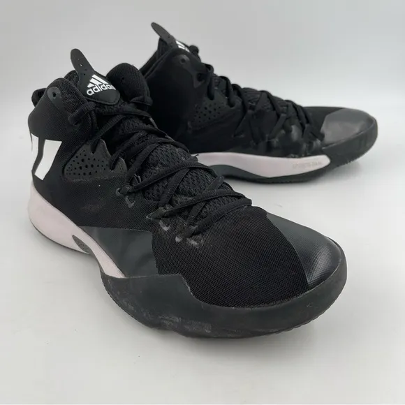 Adidas Men’s Dual Threat 2017 Mid Black White Basketball Shoes BY4182 - Size 9