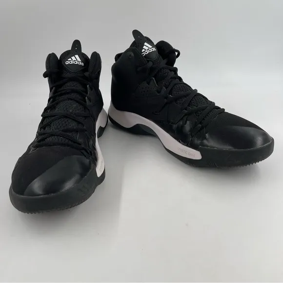 Adidas Men’s Dual Threat 2017 Mid Black White Basketball Shoes BY4182 - Size 9