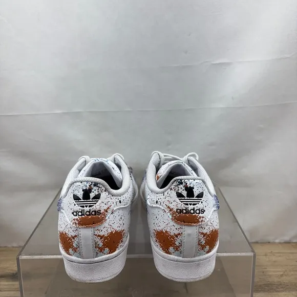 Adidas Men’s Superstar Originals Size 8.5 White Paint Splatter | ID9770 |