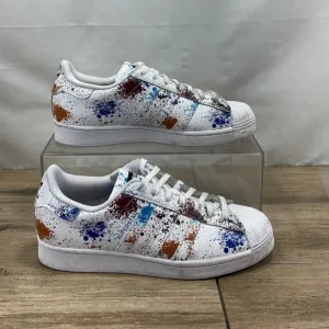 Adidas Men’s Superstar Originals Size 8.5 White Paint Splatter | ID9770 |