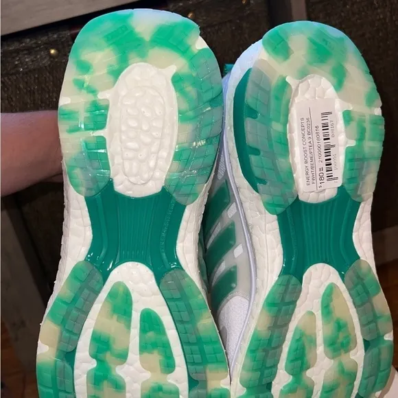 ADIDAS Men’s White &amp; Green Energy Boost Concepts Shiatsu Shoes Size 9 NEW
