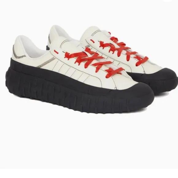 adidas Men’s Y-3 GR.1P Tread-Sole Sneakers Off White/Lush Red Size 10.5