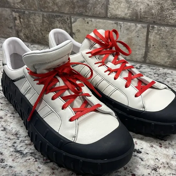 adidas Men’s Y-3 GR.1P Tread-Sole Sneakers Off White/Lush Red Size 10.5