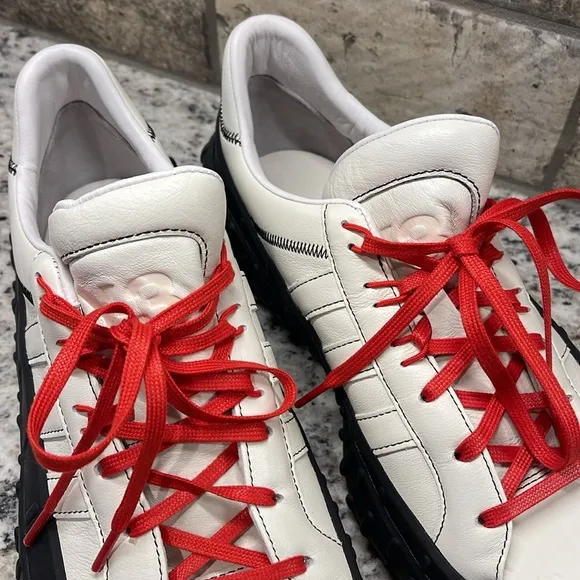 adidas Men’s Y-3 GR.1P Tread-Sole Sneakers Off White/Lush Red Size 10.5