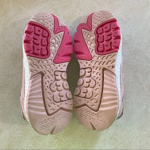 Adidas Nite Jogger Pink and silver size 5 women’s