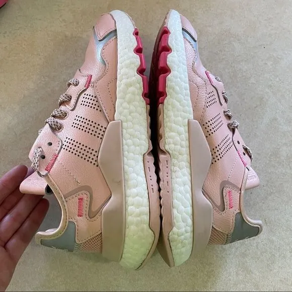 Adidas Nite Jogger Pink and silver size 5 women’s