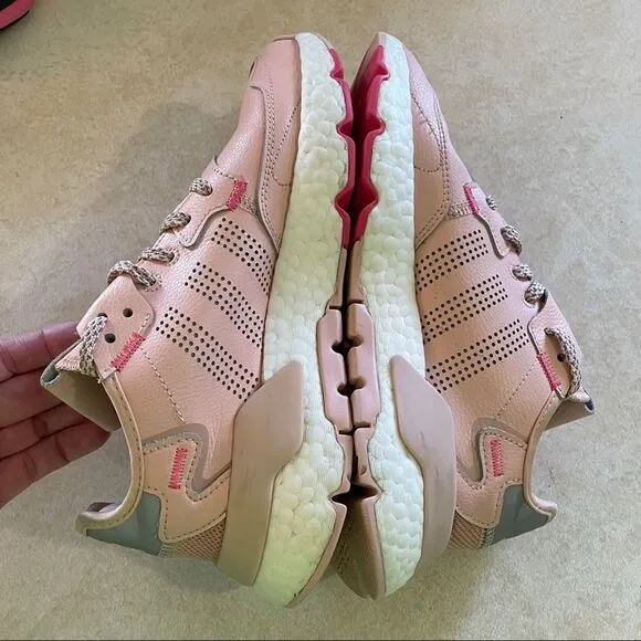 Adidas Nite Jogger Pink and silver size 5 women’s