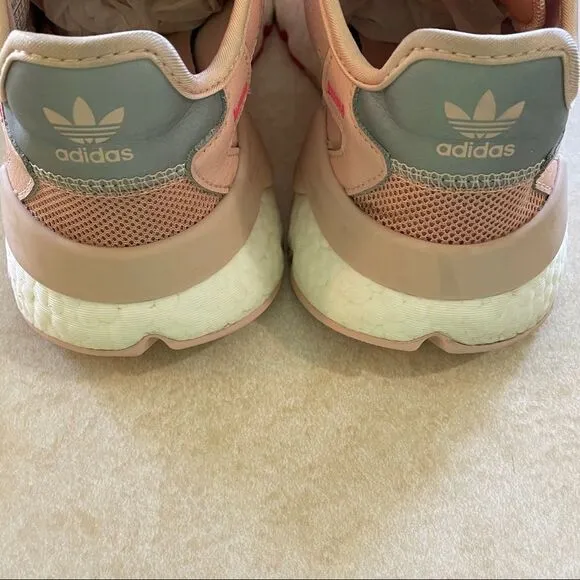 Adidas Nite Jogger Pink and silver size 5 women’s