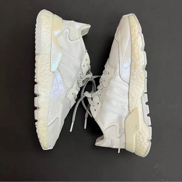 Adidas Nite Jogger Shoes Iridescent White