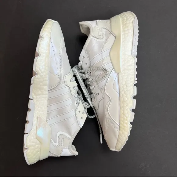 Adidas Nite Jogger Shoes Iridescent White