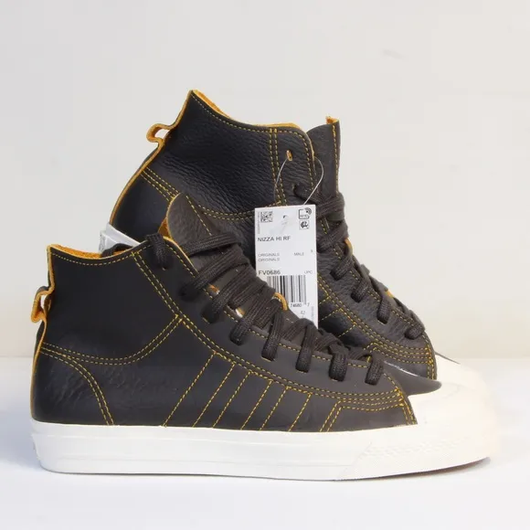 Adidas Nizza Hi RF Brown Leather Shoes Unisex Sneaker Men's Size 8.5
