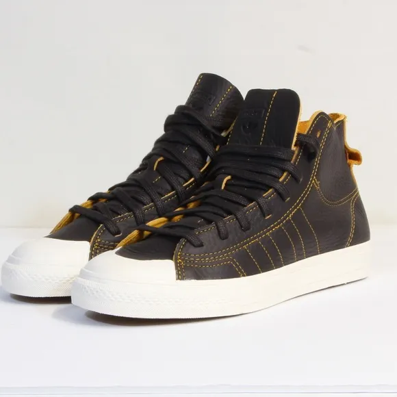Adidas Nizza Hi RF Brown Leather Shoes Unisex Sneaker Men's Size 8.5