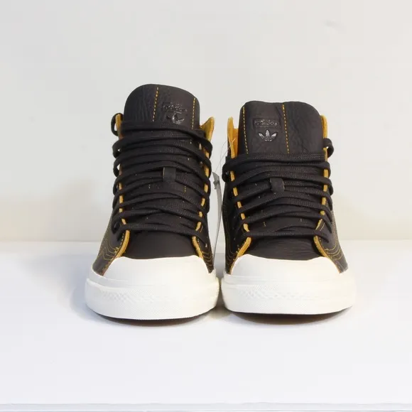 Adidas Nizza Hi RF Brown Leather Shoes Unisex Sneaker Men's Size 8.5