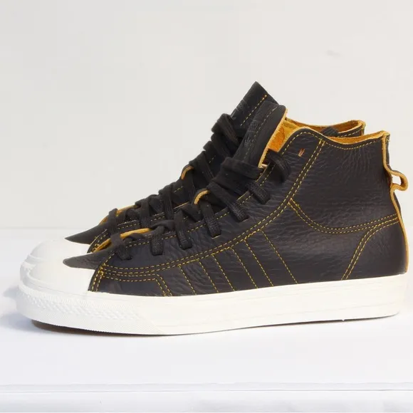 Adidas Nizza Hi RF Brown Leather Shoes Unisex Sneaker Men's Size 8.5