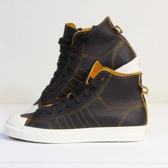 Adidas Nizza Hi RF Brown Leather Shoes Unisex Sneaker Men's Size 8.5