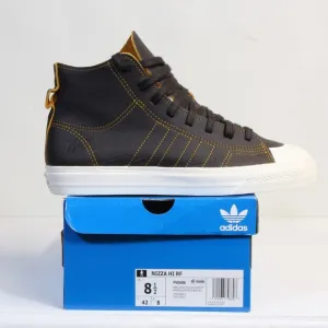 Adidas Nizza Hi RF Brown Leather Shoes Unisex Sneaker Men's Size 8.5
