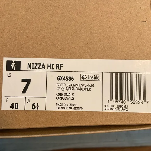 Adidas NIZZA HI RF Sneakers Men’s Size 7 Women's Size 8‎ Gray White GX4586 Shoes