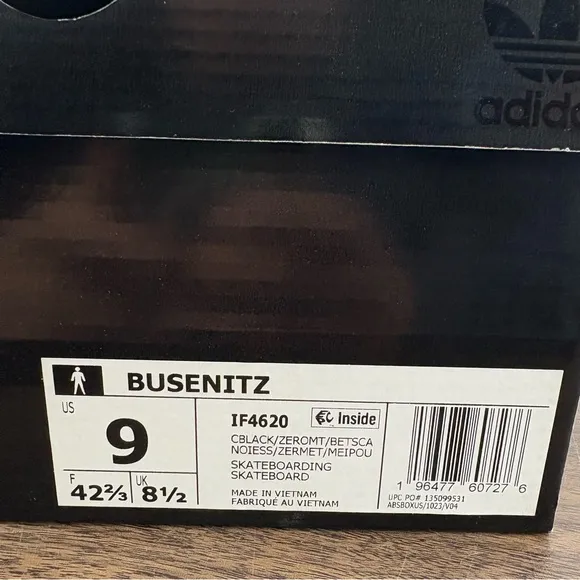 adidas Originals Busenitz Shoes IF4620 Core Black Metalic Scarlet Men’s Sz