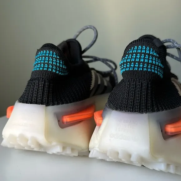 adidas Originals NMD S1 Core Black Teal Orange Running Shoe US Men 6 Women’s 7