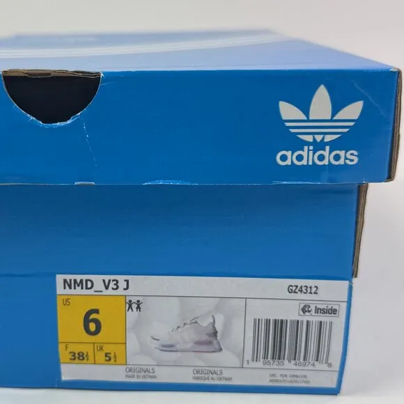 Adidas Originals NMD V3 J Kids Unisex White Blue Red Shoes Sneakers GZ4312