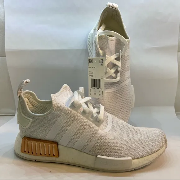 Adidas Originals NMD_R1 S White/Copper Running Shoes FV1788 Women’s Size 9.5