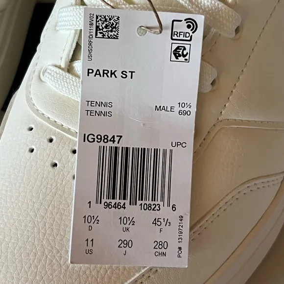 Adidas Park Street Shoes Off White Sneakers Tennis New Men’s Size 11 new