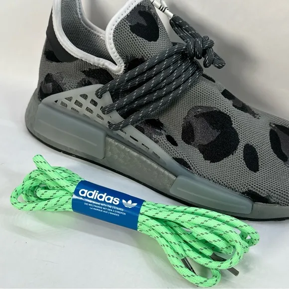 Adidas Pharrell x NMD Human Race Animal Print Grey Shoes ID1531 Men’s Size 8.5